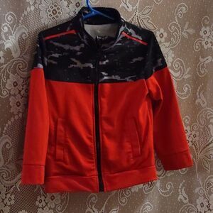 Athletic Works Boys size 5T camo red black gray windbreaker zip front‎ jacket